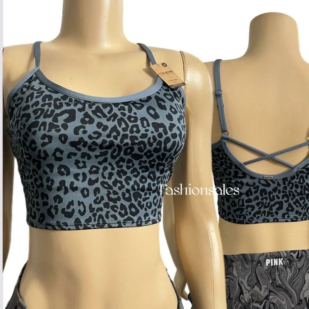 Victorias Secret Pink Active Ultimate Lined Removable Padding Sports bra Leopard